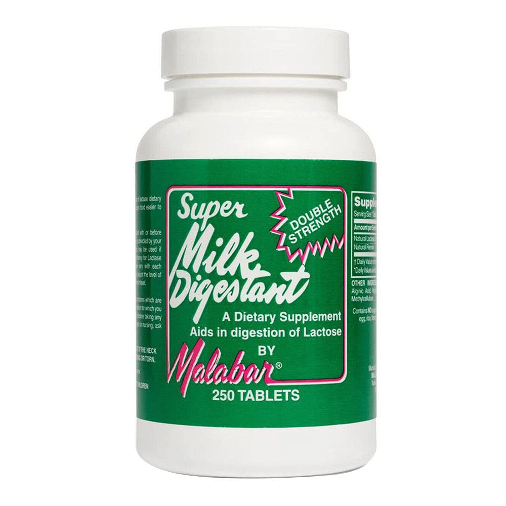 Malabar Super Milk Digestant Lactose Tablets, 250 Ea